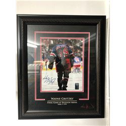 WAYNE GRETZKY SIGNED 16" X 18" FRAMED PHOTO (FINAL GAME 1999 REUNION ARENA)