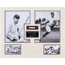 Ty Cobb 16x20 Custom Matted Photo Display with (1) Hand-Written Word From Letter (PSA LOA)