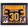 Image 1 : Gerry Cheevers Signed Boston Bruins 35x43 Custom Framed Jersey Inscribed "HOF 85" (JSA COA)
