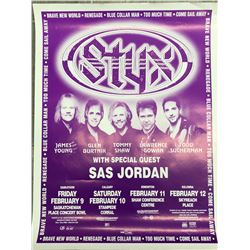 OFFICIAL STYX CANADIAN TOUR POSTER W/ GUESTS SASS JORDAN