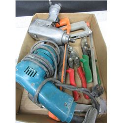 Flat of Tools /  CP 1/2 inch Impact / drill / 2 Hacksaws / Tin Snips