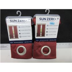 New Sun Zero room darkening Curtain 50 x 63 long / 2 Panels