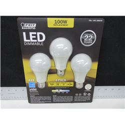 LED Dimmable 100watt replacement Bulbs / last 22 years save on your bill