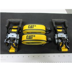 2 New CAT Ratchet Straps / 16 feet x 1-1/2 inch 3000lb break strength