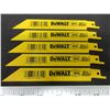 Image 1 : 5 New DeWalt Bi-Metal Recip/Sawzall Blades 6"