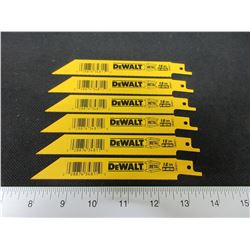 6 New DeWalt Bi-Metal Recip/Sawzall Blades 6"
