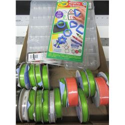 Bead storage kits / Stamper kit and Assorted rolls of Ribbon