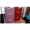 Image 2 : PINK AND RED 2 DRAWER FILING CABINETS