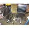 Image 1 : 2 MODERN BLACK LEATHER AND CHROME OFFICE CHAIRS