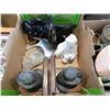 Image 2 : BOX OF CERAMIC BOOK ENDS AND BOX OF POTTERY CUPS AND VASES S