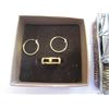 Image 2 : SMALL METAL BASKET W/ 2 RINGS AND EARRING SET