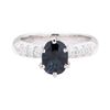 Image 2 : 1.09 ctw Bluish Green Sapphire and Diamond Ring - Platinum