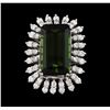 Image 2 : 16.67 ctw Tourmaline and Diamond Ring - 14KT White Gold