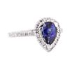 Image 1 : 1.28 ctw Sapphire And Diamond Ring - 14KT White Gold