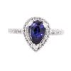 Image 2 : 1.28 ctw Sapphire And Diamond Ring - 14KT White Gold