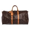 Louis Vuitton Monogram Canvas Leather Keepall 55 cm Bandouliere Duffle Bag Lugga