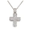 1.00 ctw Diamond Cross Pendant with Chain - 18KT White Gold and Stainless Steel