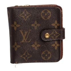 Louis Vuitton Monogram Canvas Leather Compact Zippy Wallet