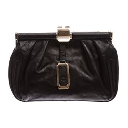 MCM Black Leather Small Clutch