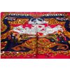 Image 2 : Hermes Red Multicolor Silk Le Paradis Du Roy Scarf