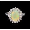Image 2 : 2.35 ctw Opal and Diamond Ring - 14KT White Gold