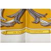 Image 4 : Hermes Gold Multicolor Silk Le Mors "A La Conetable" Scarf