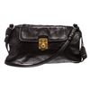 Image 1 : Miu Miu Black Grained Leather Fold Over Crossbody ToteBag