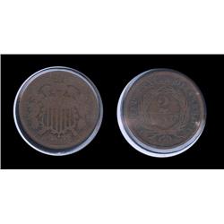 1866 2 Cent piece. G. Tuff early date