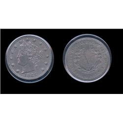 1883 Liberty “V” Nickel. No cents. MS