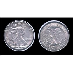 1941s Walking Half Dollar. AU-55+. Great detail and luster