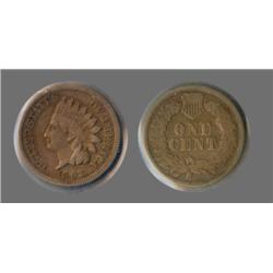 1862 Copper-nickel Indian Cent fine