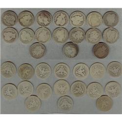17 different Barber Quarters 