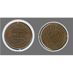 Civil War Token C G Bruce War claim agent w/rotated die error