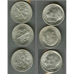 1952 P-D-S Choice BU Roosevelt Dime set