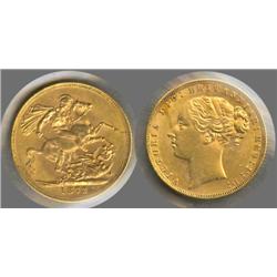 Great Britain Gold Sovereign 1872 Victorian issue BU
