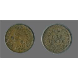 1904 Indian Cent AU detail