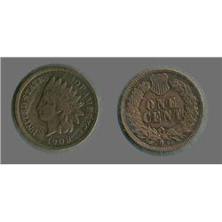 1908-S Indian Cent semi-key  VF/XF detail