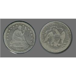 1876 Seated Quarter circulated
