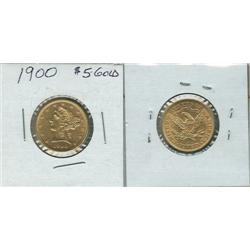 1900 CORONET HALF EAGLE.