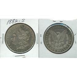 1882 S MORGAN SILVER DOLLAR.