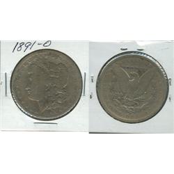 1891 O MORGAN SILVER DOLLAR.