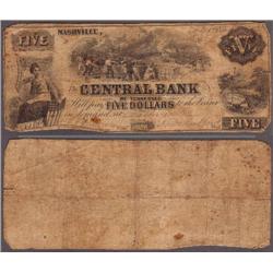 1855 $5 Bank of Tennessee, Hand Signed & Serialized