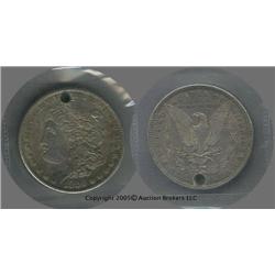 1886-S AU morgan Dollar w/hole; $110+ retail without hole