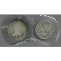 1838 Reeded Edge Bust Half G/VG; Short lived variety