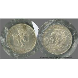 1968 Mexico 25 Peso silver in original film sleeve; Not often seen in original sleeves these days!