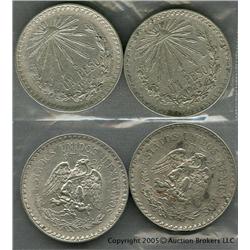 1923 and 1926 mexico silver peso    circulated ; Nice early silver pesos!