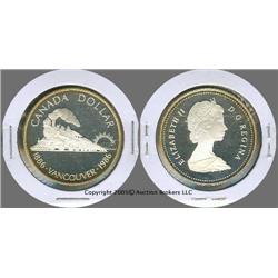 1986 Canada Vancouver Commemorative dollar; .500 fine silver , Proof