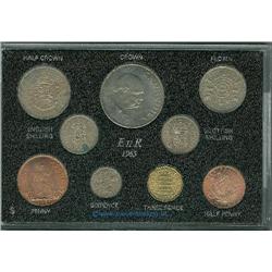 1965 Great Britain Uncirculated set; 9 pieces in holder