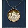Image 1 : 1981 Ronald Reagan Inauguration commemorative medal , bezel and chain; Sterling silver in custom cas