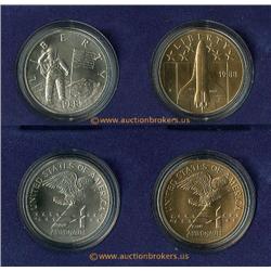 America in Space 1988 US Mint issued medal set; Includes 90% silver and bronze medals in custom case